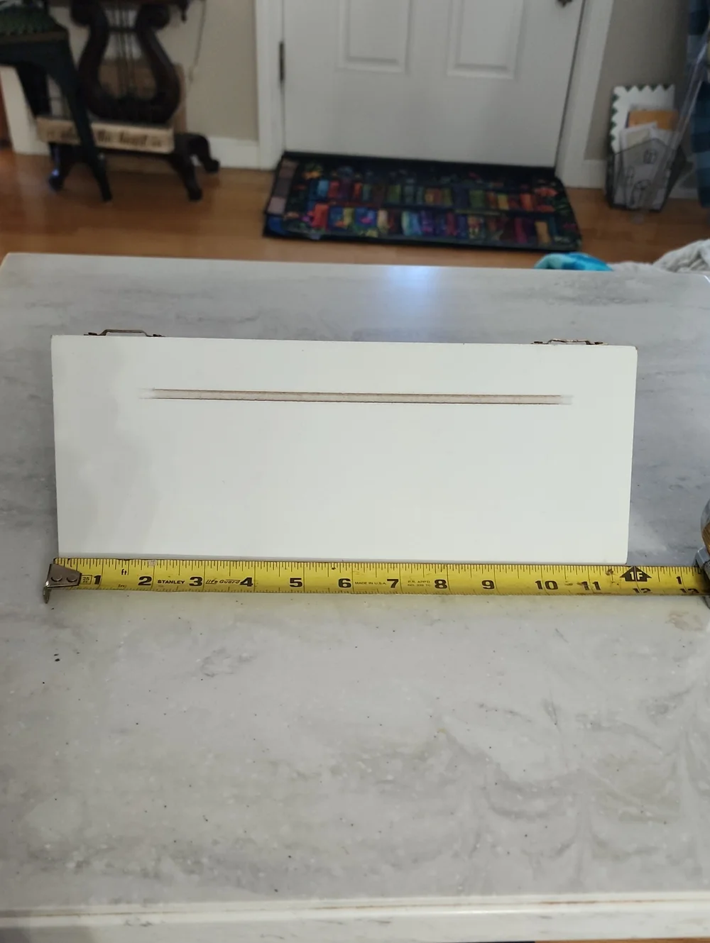 Set Of 6 White Wood Slotted Shelf